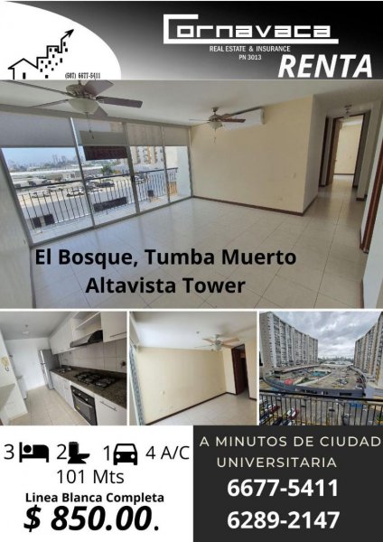 Apartamento en Alquiler en PH ALTAVISTA TOWER Victoriano Lorenzo, Panamá